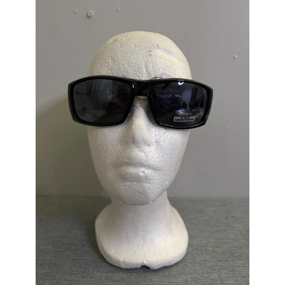 Choppers Sunglasses Mens OS Gloss Black 8CP6778 Iron Cross Biker Riding Shades